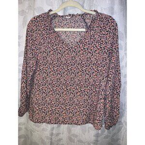 Old Navy Womens Floral Print Long Sleeve Blouse XS